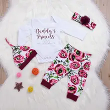 Warm Baby Girl Clothes Set Toddler Girl Clothing 4Pcs Floral Bodysuit+Long Pant+Cap+Headband Kids Clothes Winter Long Sleeve D40 Warm Baby Girl Clothes Set Toddler Girl Clothing 4Pcs Floral Bodysuit+Long Pant+Cap+Headband Kids Clothes Winter Long Sleeve D40