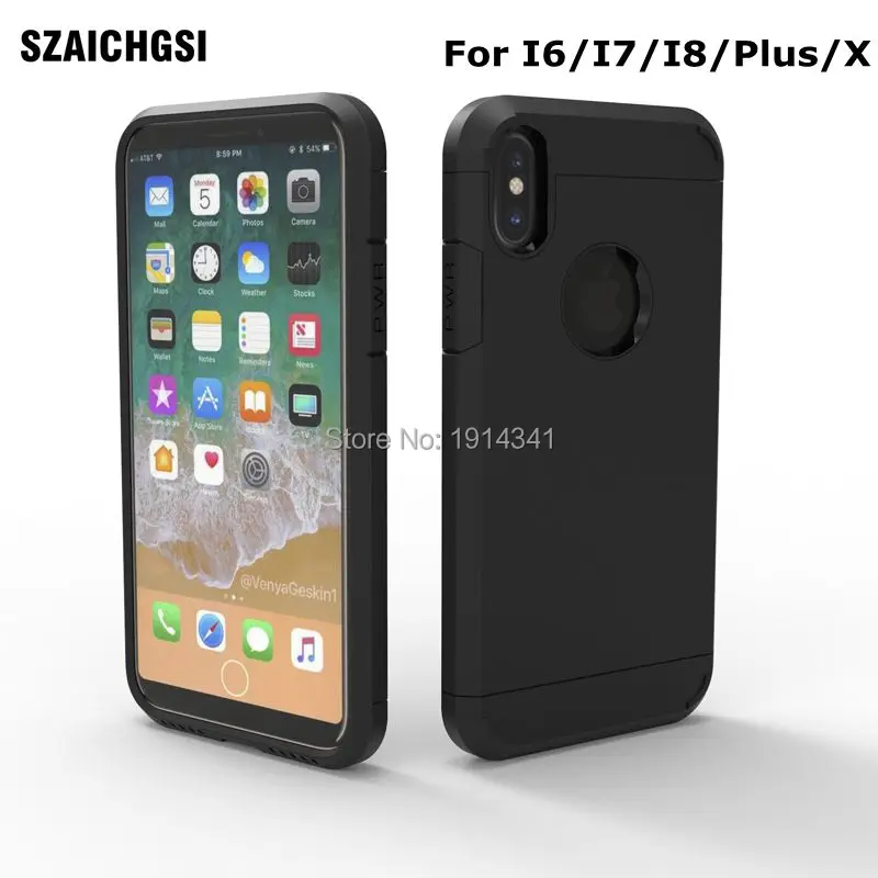 

SZAICHGSI Luxury Ultra Thin Armor TPU PC Hard Back mobile phone case For apple iphone 6/6plus/7/8/7 8 plus/X wholesale 200pcs