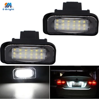 

YM E-Bright 2 PCS LED Canbus License Plate Lights 2835 18 SMD NO ERROR 12V For Mercedes-Benz W203 4D Car Led Lights White Auto