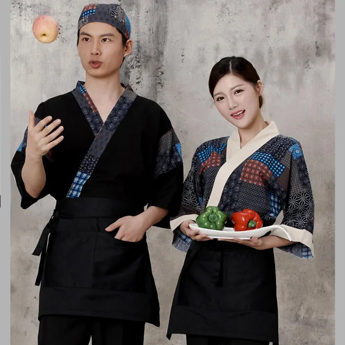 Japan Kimono cotton patchwork chef uniformin Chef Jackets from Novelty