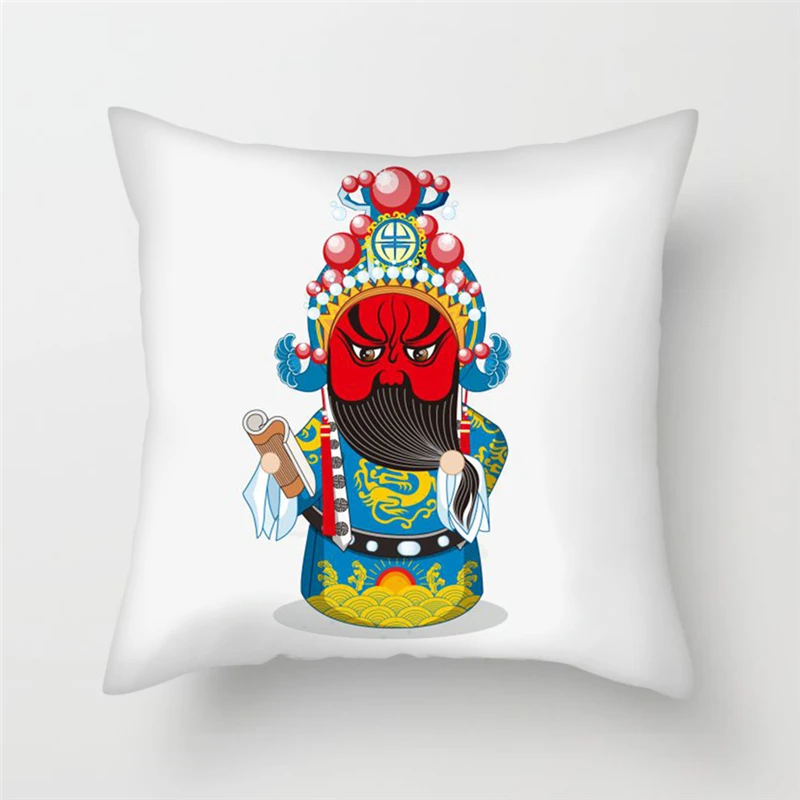 Fuwatacchi Portrait Cushion Cover Peking Opera Pillows Covers for Home Sofa Chair Decorative Beijing Opera Pillowcases New 2019