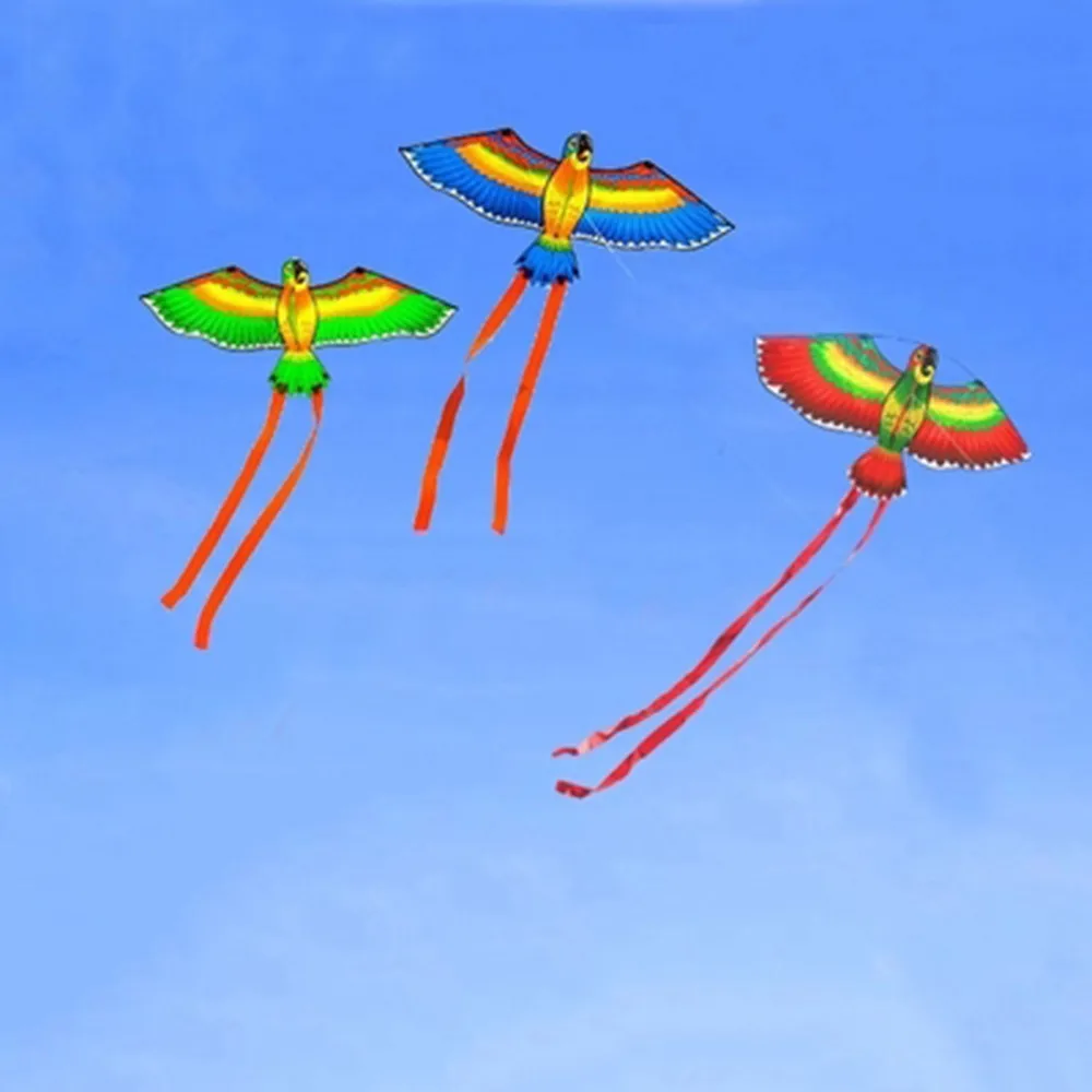 

TELOTUNY Random Color Outdoor Kites Flying Toys For Children New Parrots Kite Single Line Breeze Outdoor beach Fun Sports Z0524