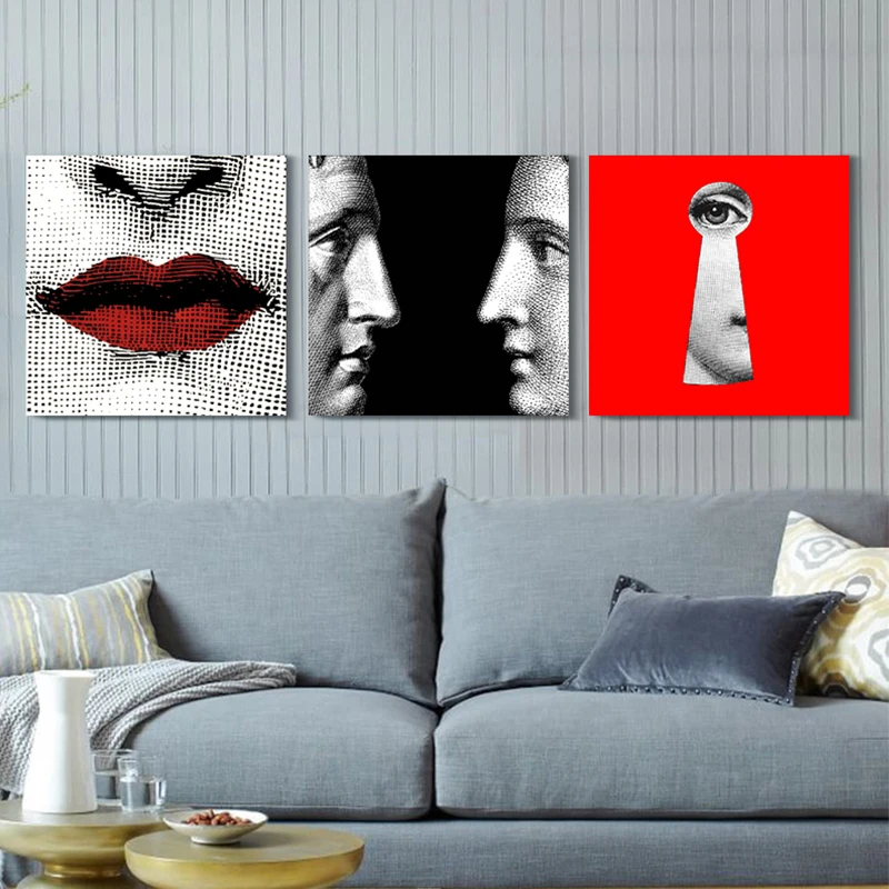 Fornasetti Картины Современный Милан холст Ретро Леди Wall Art цитаты нордический Декор