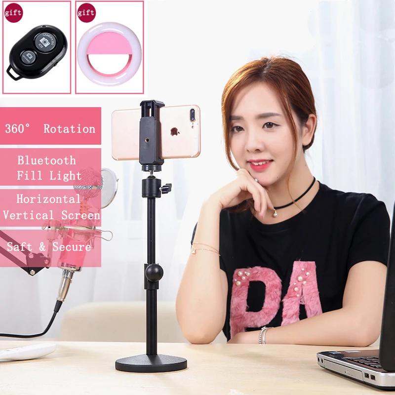 

Phone Adjustable Desktop Shooting 10.5CM Disc Bracket Stand with Headball+Phone Clip Photo Studio Kits For Desktop Photo/Video