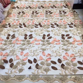 

Nigerian Lace Fabric 2019 High Quality Lace 3d Lace Fabric Wedding White African With Beads Nigerian French Lace Fabric ls11-13