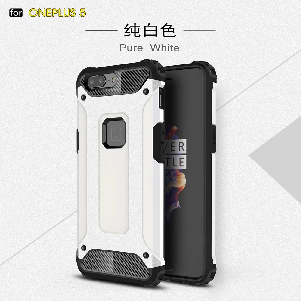 Противоударный чехол-броня Coque 5.5For Oneplus 5 Чехол для Oneplus One Plus 5 Oneplus5 A5000 телефона чехол-лента на заднюю панель - Цвет: White