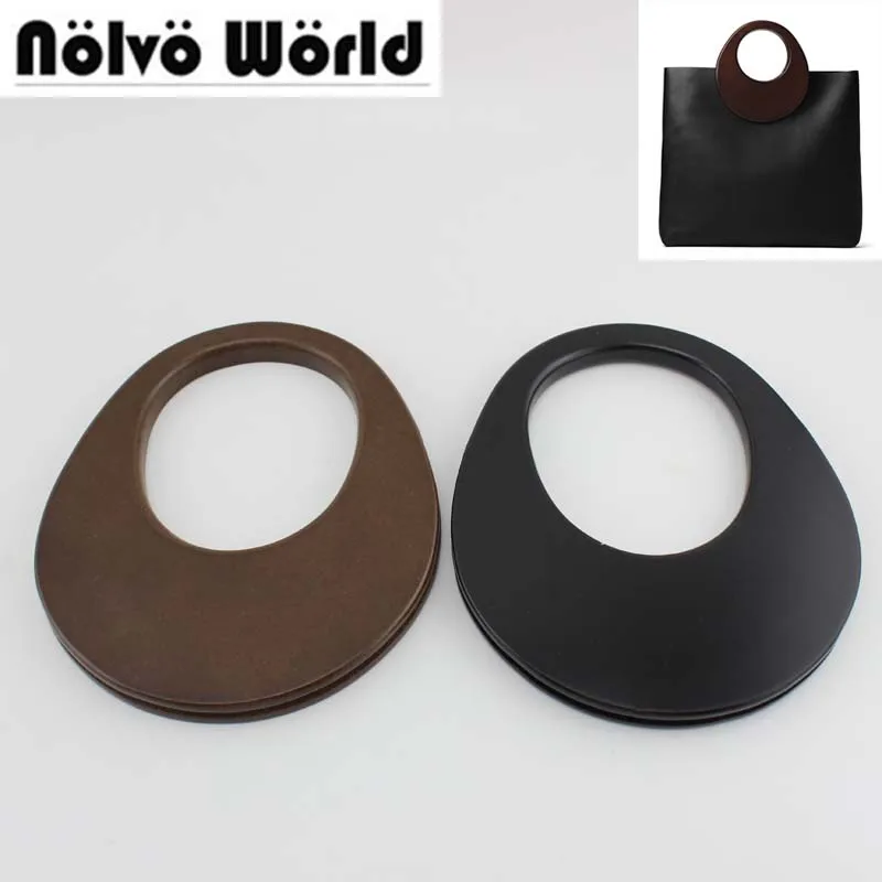 

20 pairs=40 pieces,Big sale 14.5*17.5cm Brown Black Retro Wood handle for knit bags,Wood DIY women vintage bags purse handles