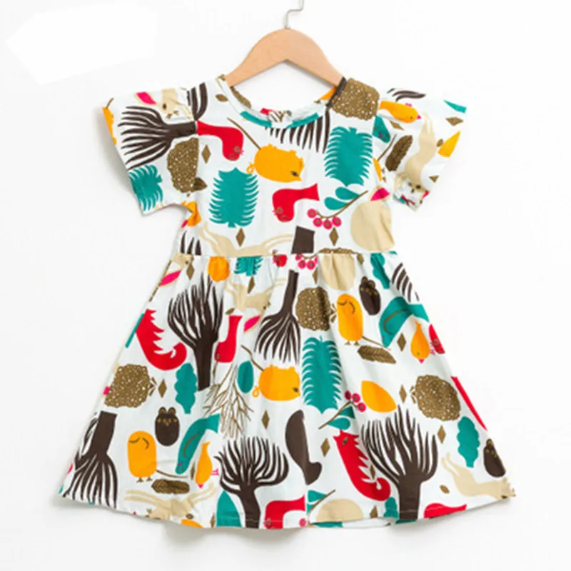 Girls Casual Cotton Dresses Summer Children Short Sleeve Vestidos Baby Girls Beach Clothes Dress Kids Princess Dresses For Girl (3)