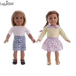Luckdoll модная новая кукла одежда + юбка костюм подходит 18 дюймов американская кукла и см 43 см куклы аксессуары