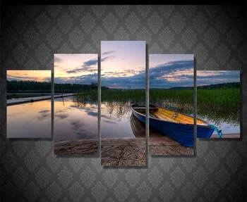 

5Pieces Decoration Wall Picture Home Decor Nebo Oblaka Vecher Reka Posters Printed Pictures Wall Painting Cuadros Frameless