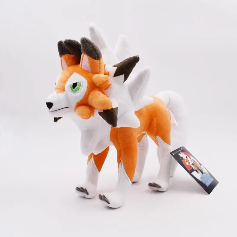 Высокое качество милый Meowth Vulpix Charmander Bulbasaur Eevee Mew Бог Зверь эльф плюшевые куклы мягкая игрушка Коллекция подарок - Цвет: Lycanroc 30cm