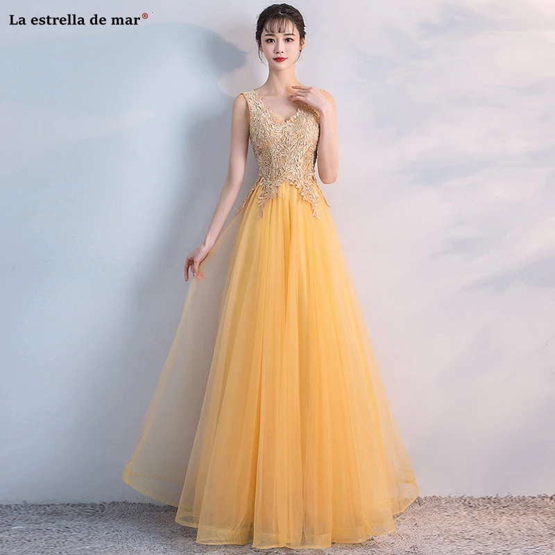 

Vestido boda mujer invitada2021 new tulle diamonds sexy V neck A line gold burgundy silver bridesmaid dress long wedding party