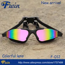 2016 new arrival swimming factory high quality colorful mirrored lenses swimming goggles with earplugs
