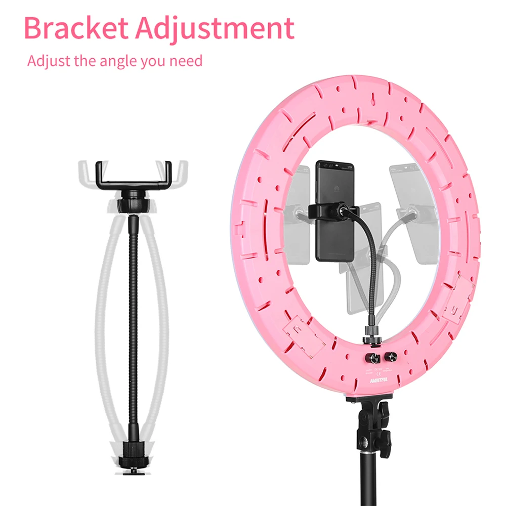 AMBITFUL RL-480 18 ''45 см СВЕТОДИОДНЫЙ Кольцо света 60Ws 3000~ 6000 K светодиодный Красота заполнить свет с подставкой для Фото Видео Освещение комплект
