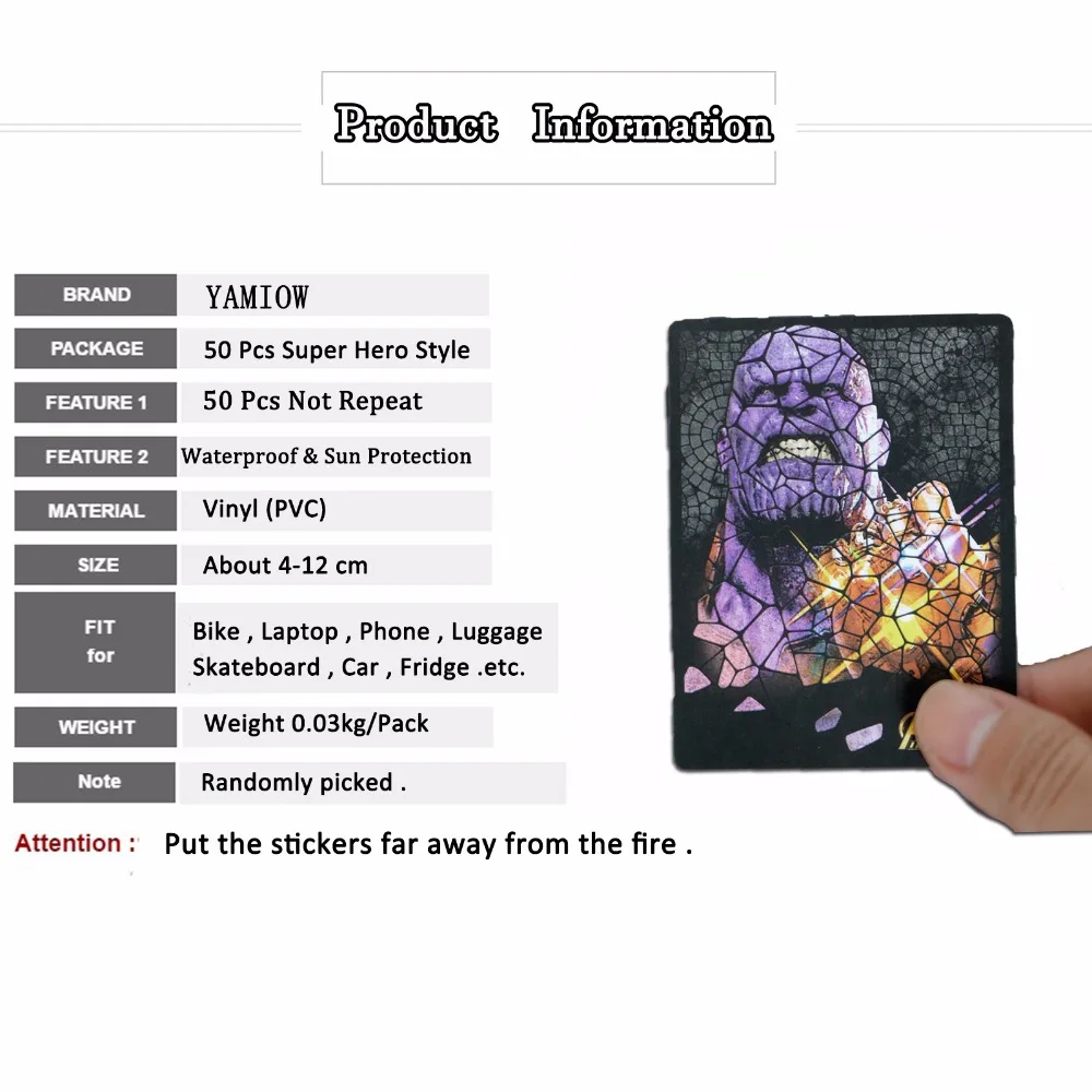 50 шт./лот JDM супер наклейки герои для Marvel Мстители граффити наклейка для багажа ноутбука скейтборд мото Гитара DIY игрушки