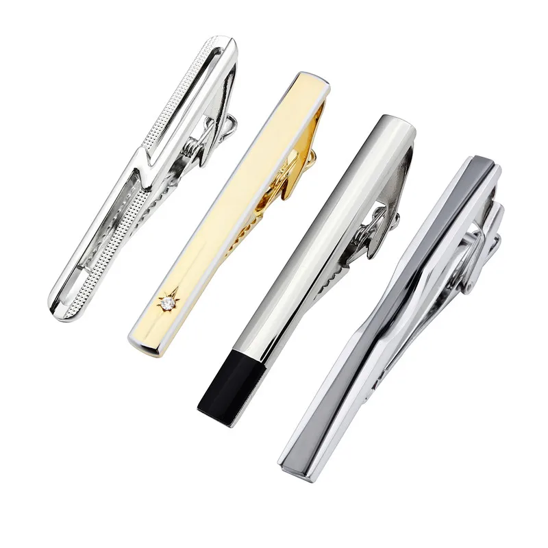 Wholesale 4 pcs Tie Bar Set on Sale Men Necktie Clips Clamp Shirt Free