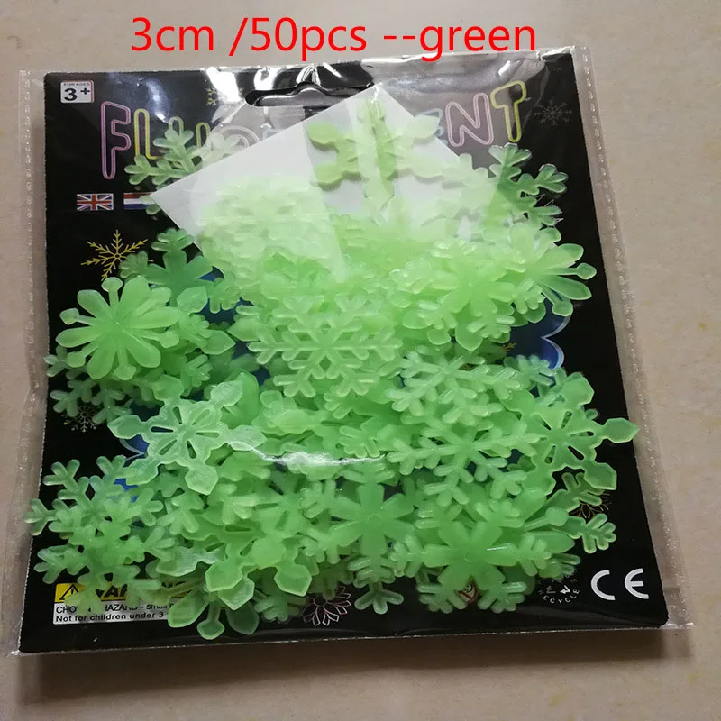 3cm green 50pcs 3D Звезда и Луна энергии хранения флуоресцентный светится в темноте светящиеся наклейки на стену для детской комнаты гостиной наклейка - Цвет: 3cm green 50pcs