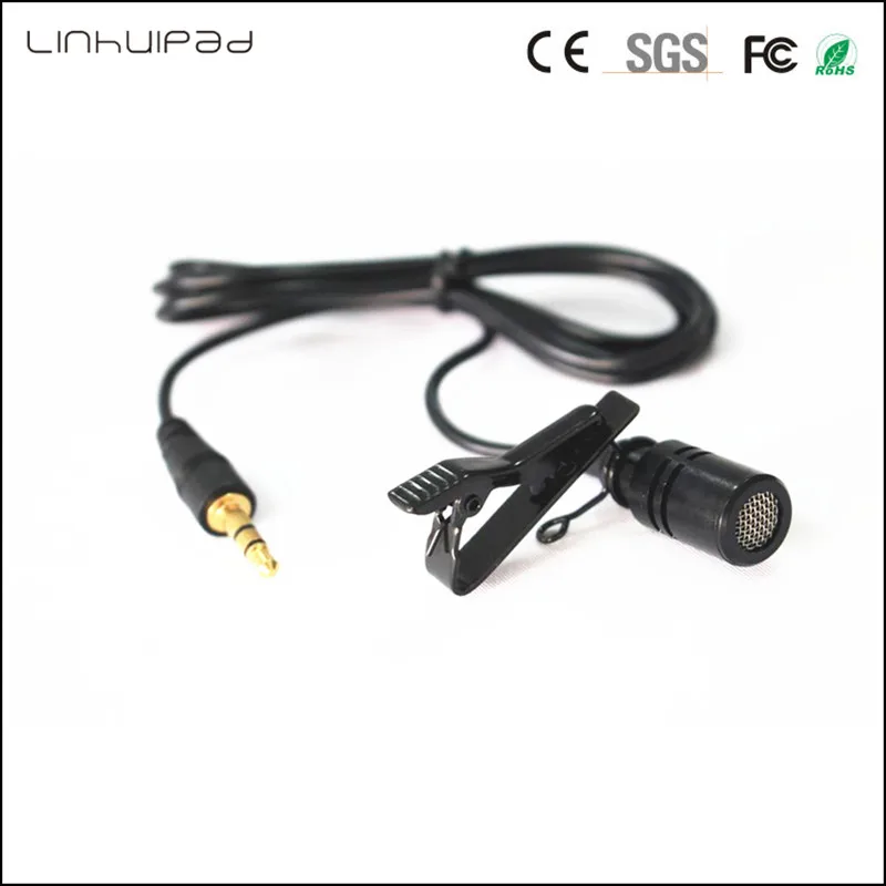 Discount Linhuipad 3.5mm metal lapel microphone stereo lavalier Collar Tie Clip On Mic For Wireless Bodypack Transmitter system 500pcs 3