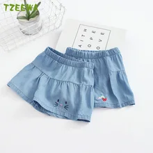 Новинка года; джинсы; шорты для маленьких девочек; Детские шорты с принтом; джинсовые шорты для девочек; одежда для маленьких девочек