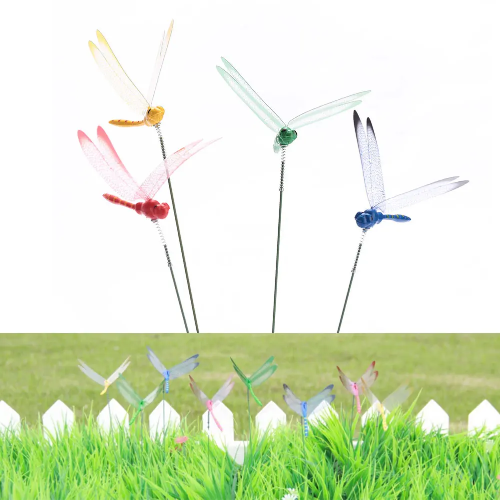 

Dragonfly 2PCS 3D Double Lawn Decoration Garden Art Garden Decor Creative Gardening Garden Ornament Artificial