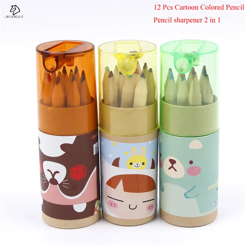 

12Pcs/Pack Lovely Colored Pencil set Stationery for school supplies 12 Colors pencil artist Painting Drawing Pencils kids