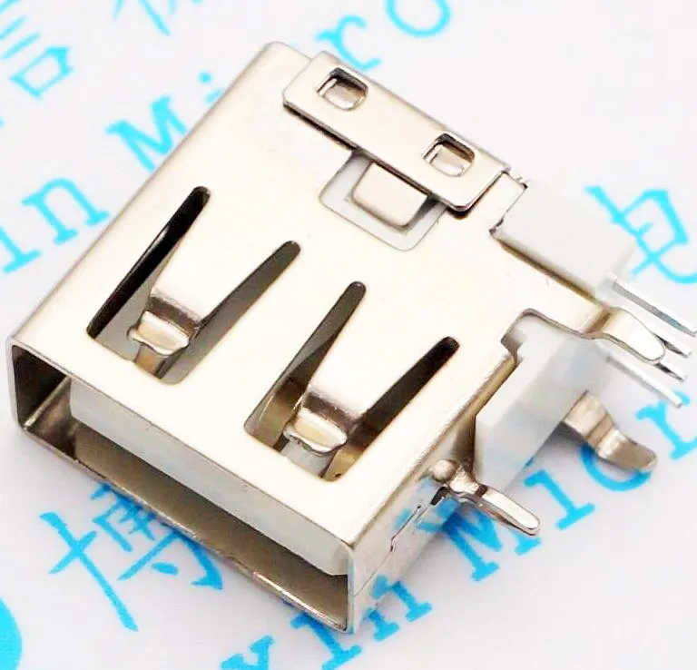 

10PCS Side plug DIP 90 Degree A type crimping USB Socket Famale Connector