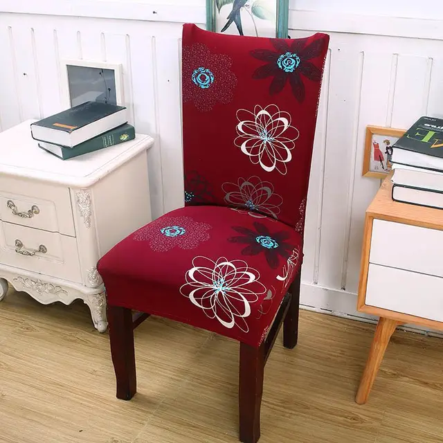 Red Kitchen Chair Cover Stretch Seat Covers Chair Dining Room Blue
