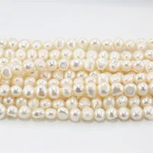 SNH 5 нитей/упаковка барокко класса АА DIY ожерелье браслет ювелирных изделий 8 мм натуральный пресноводный жемчуг Свободные
