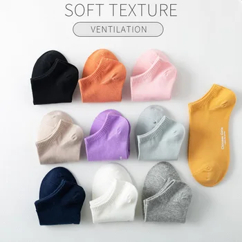 

Cotton Women Short Ankle Socks Soft Color White Black Boat Summer Funny Socks Cute Colorful