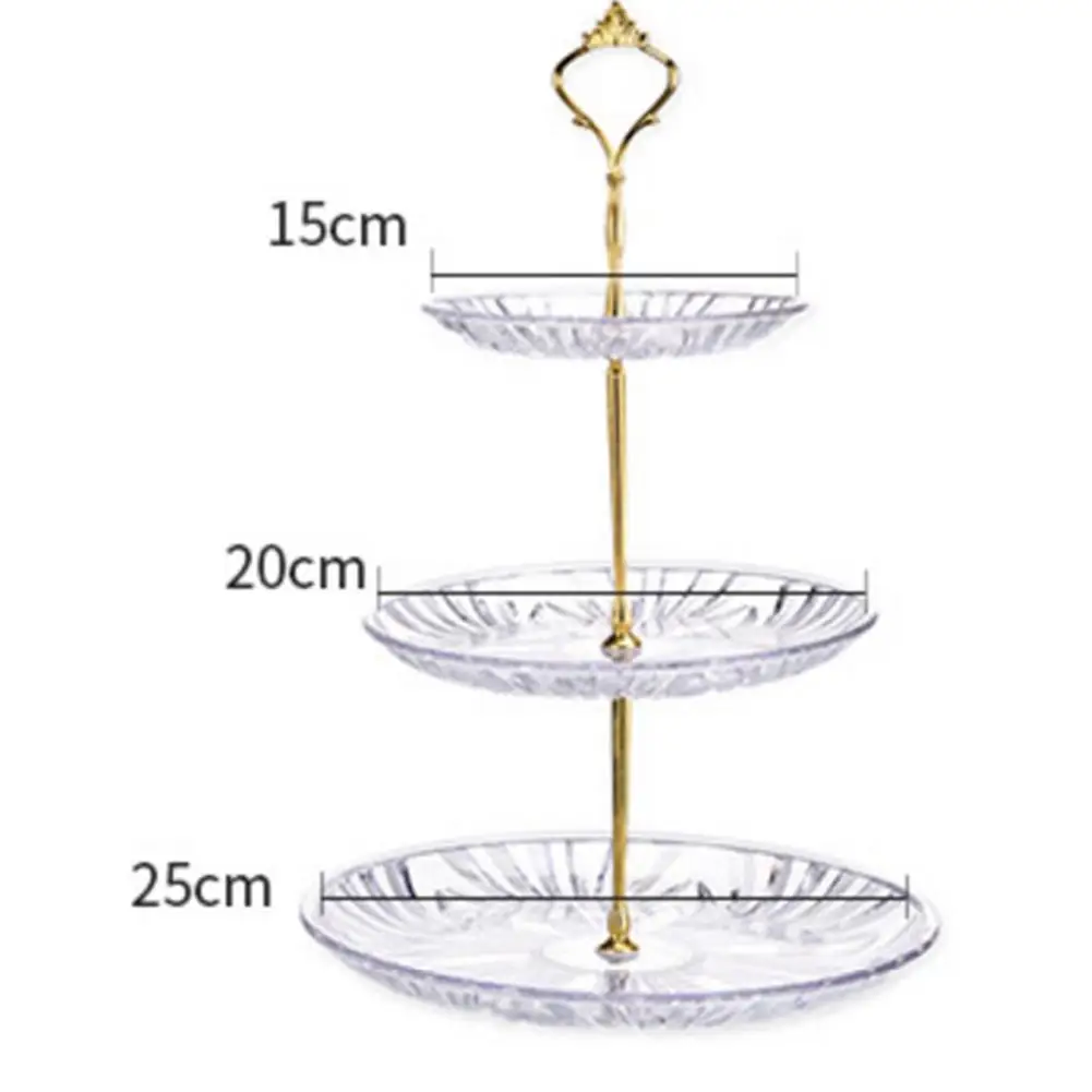Прозрачные 3-слойные десерт лоток блюдо для фруктов и конфет блюдо компот дома украшения рабочего-35