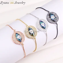 5 нитей ZYZ298-1866 CZ микро проложить ушка круглый глаз прелести регулируемый браслет Медь разъем браслет-цепочка ювелирные изделия