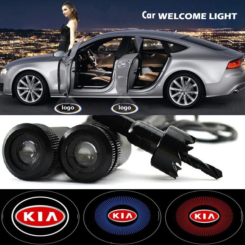 

2 x Car Door Light Laser Welcome Ghost Shadow Projector Logo Light For Kia Rio Ceed Sportage 2014 Soul Cerato K2 k3 k5