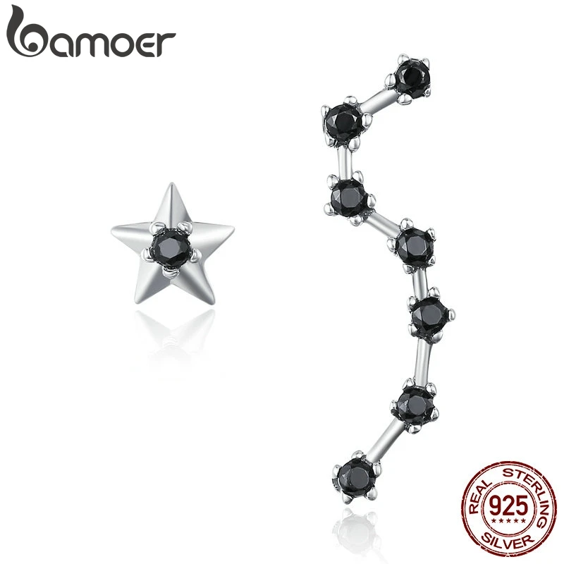 Женские серьги капельки BAMOER из серебра 925 пробы с созвездием и звездой модные