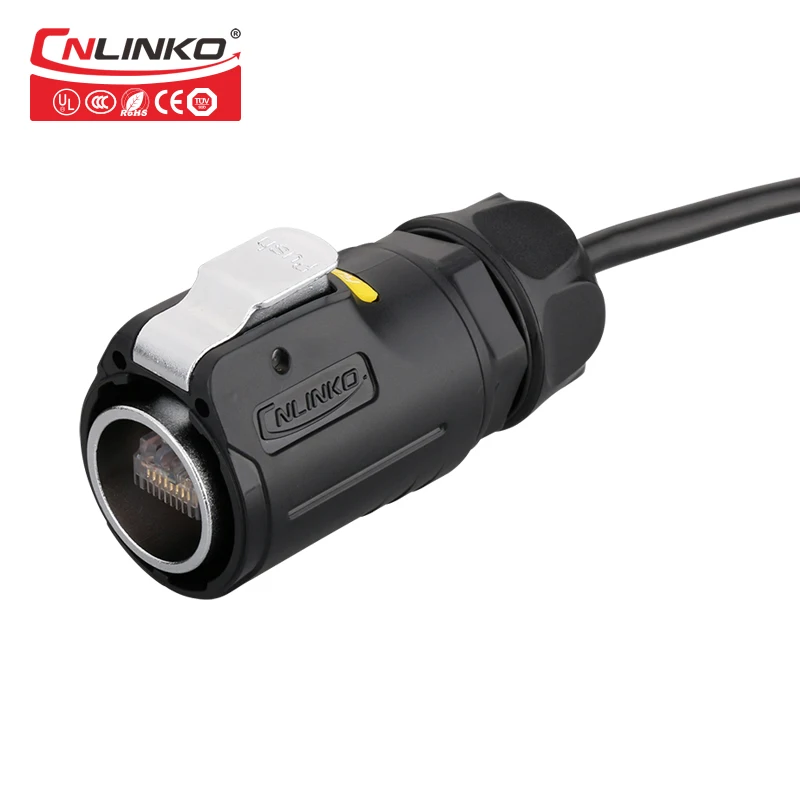 8 Pin M24 PBT Материал RJ45 штекер гнездо разъем с IP67 Электрический rj45 для Ethernet и