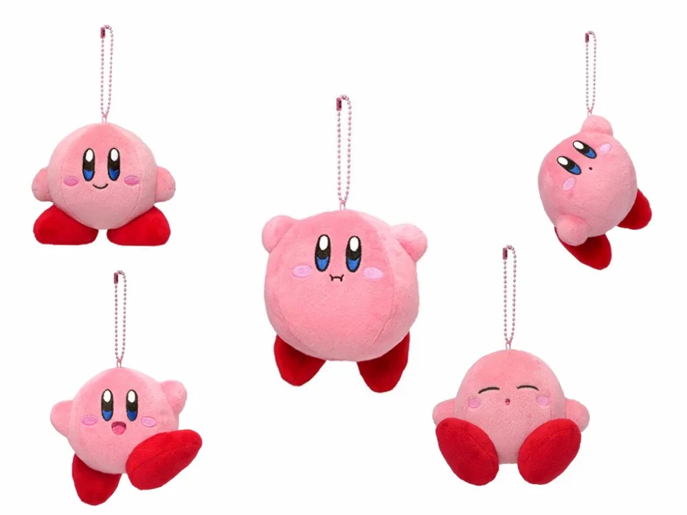 

Kirby 9cm Plush doll key ring Hovering Jump Sleeping Angry type Cute Toy Gift