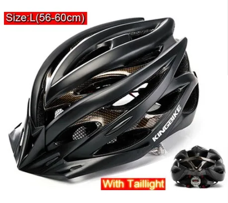 KINGBIKE велосипедный шлем велосипедного шлема дорожный велосипед для мужчин и женщин Casco Ciclismo горный велосипед Ultralight интегрально-Формованный со световыми велосипедными шлемами - Цвет: J-629-black