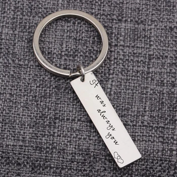 

Valentine's Day Gift Keychain Anniversary It Was Always You Couples Lovers Jewelry Keyrings Bag Charm Accessories Key Holder