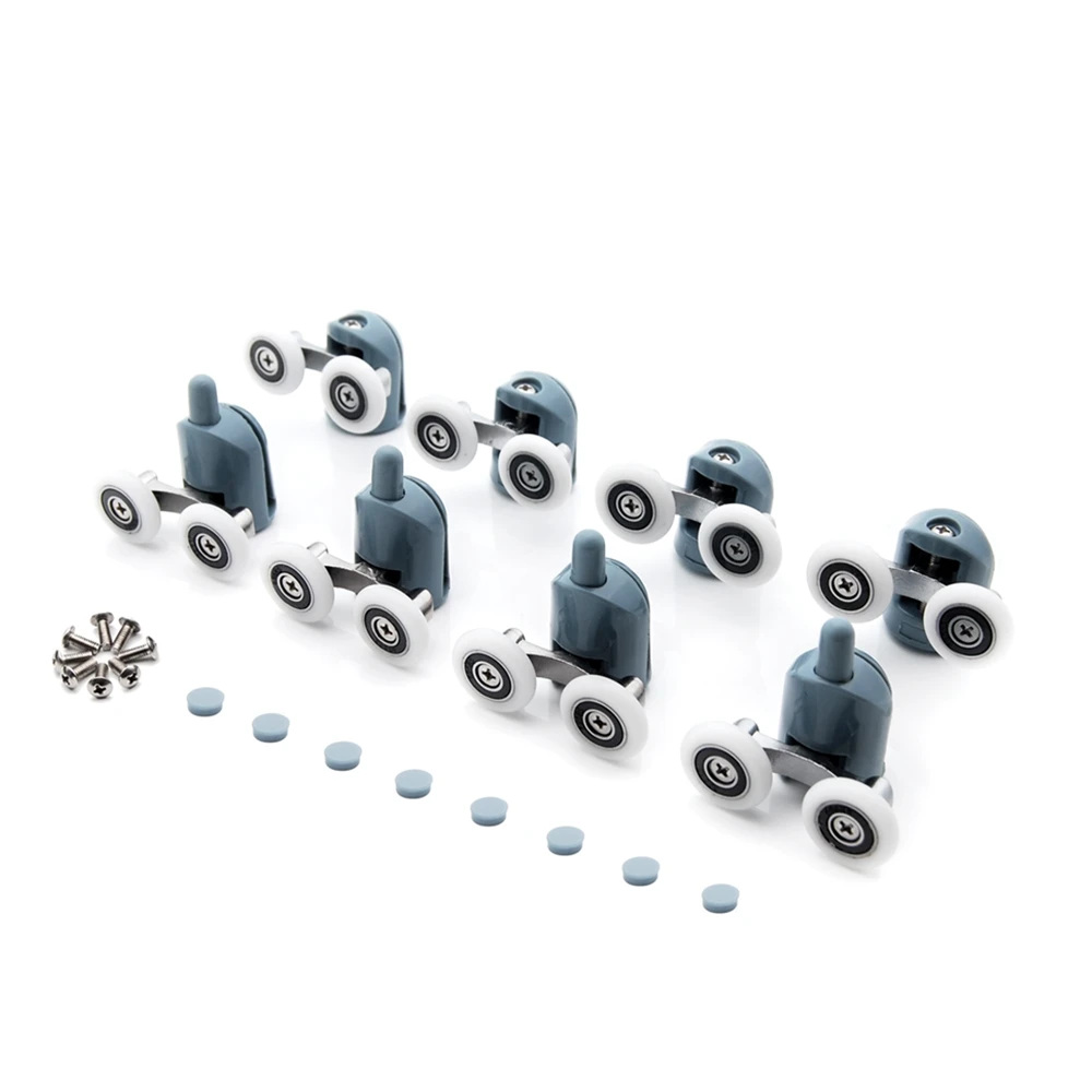 

Vagsure 4pcs-8pcs/set Chromed Zinc-Alloy Sliding Shower Cabin Bathroom Double Pop Up Pulleys Runner Wheel Door Bearing Rollers