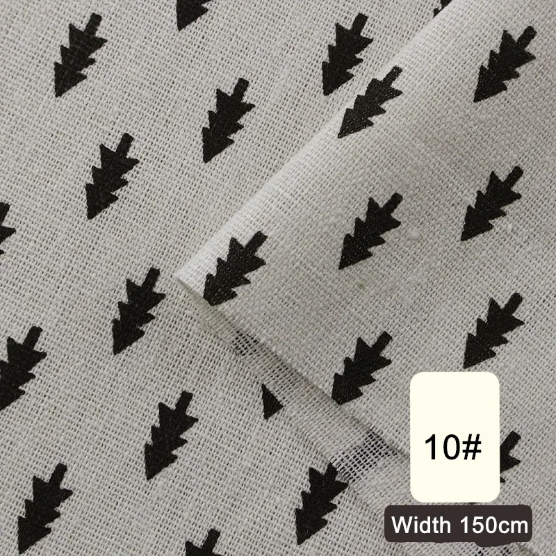 Black Tree Linen Cotton Fabric Hard Sparse Print Linen Fabric Patchwork