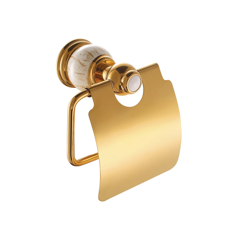 Latão Suporte Do Papel Higiénico com Tampa Do Rolo de Tecido Scroll Parede Moderno Acessório Do Banheiro Acabamento de Ouro