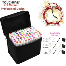 Touchfive 80 цветов Ручка Маркер Набор marcadores touchfive эскиз маркеры Кисть ручка для рисования манга анимация дизайн художественные принадлежности