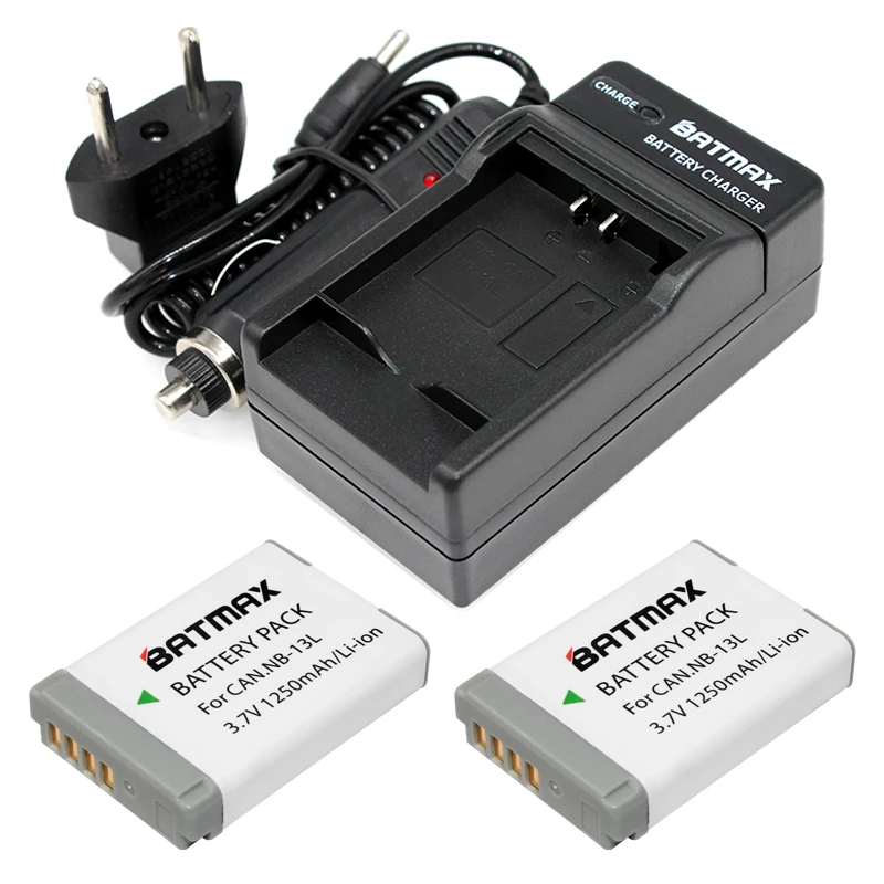 2pcs 1250mah nb 13l nb13l nb 13l camera batteries charger kits for