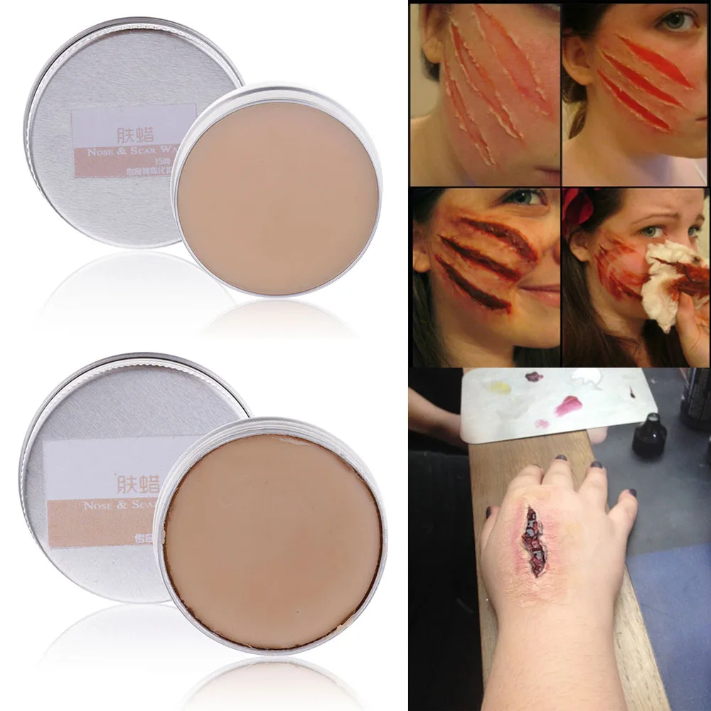 Halloween Stage Fancy Dress Fake Scar Wound Skin Wax Body Face Painting Makeupin Party DIY