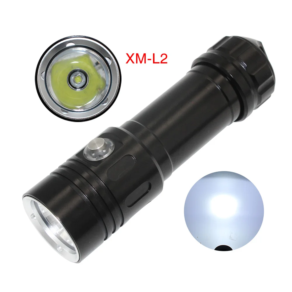 

LED diving flashlight XM L2 white light underwater 50m light torch 26650 battery waterproof flashlight led dive torch light lamp