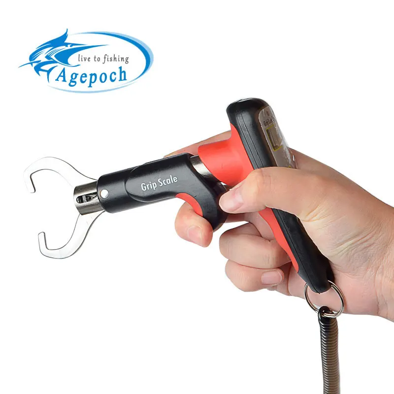 Agepoch Portable Stainless Steel Fish Lip Grip with Digital Scale