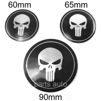 

60MM 65mm for BMW 90mm for VW Punisher Logo Car Steering Wheel Center Hub Cap Emblem Badge Decal Symbol Wheel Sticker for Dodge