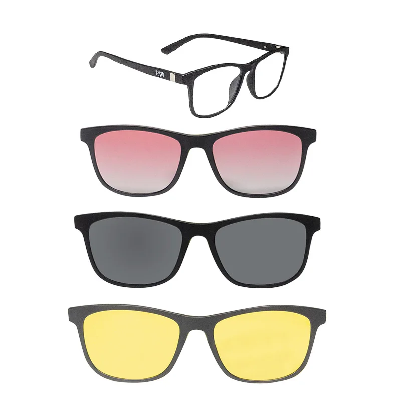 Ultra-light Polarized Clip On Sunglasses Men Women Magnetic Eyewear Eyeglass Frames TR90 Optical Glasses Frame Two In One