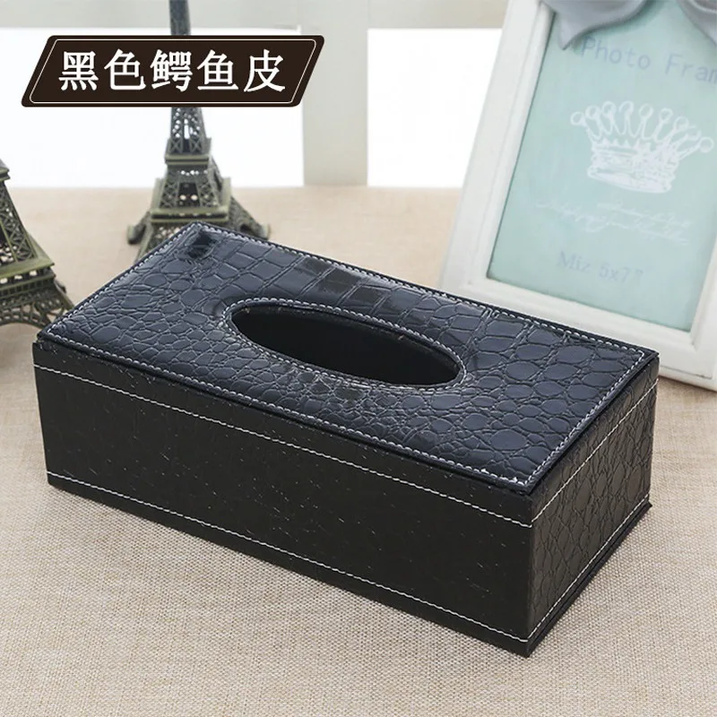 Home Leather Tissue Paper Box Modern Style Tissue Napkin Box Case Cover