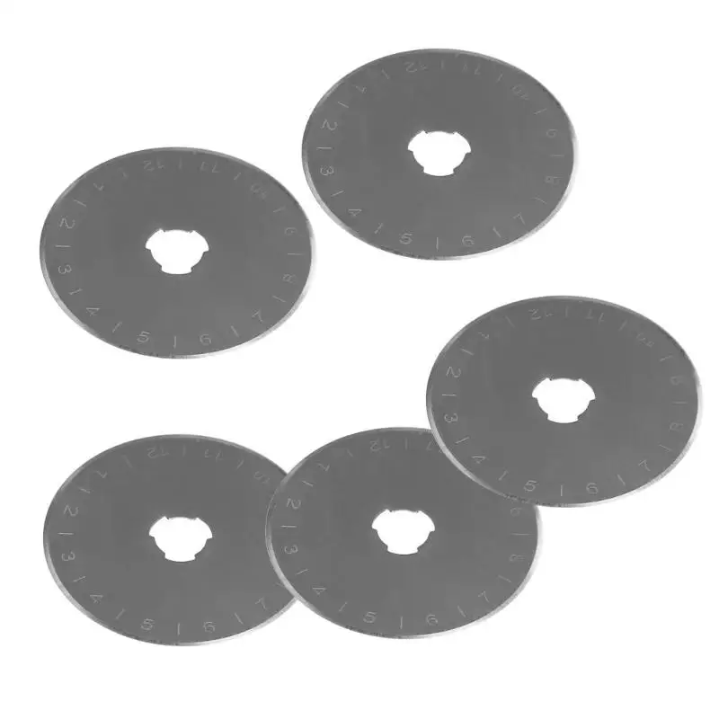 

5pcs/Set Saw Blade 45mm Rotary Cutter Refill Blades Patchwork Fabric Leather Craft Steel Circular Sewing Quilting Tools