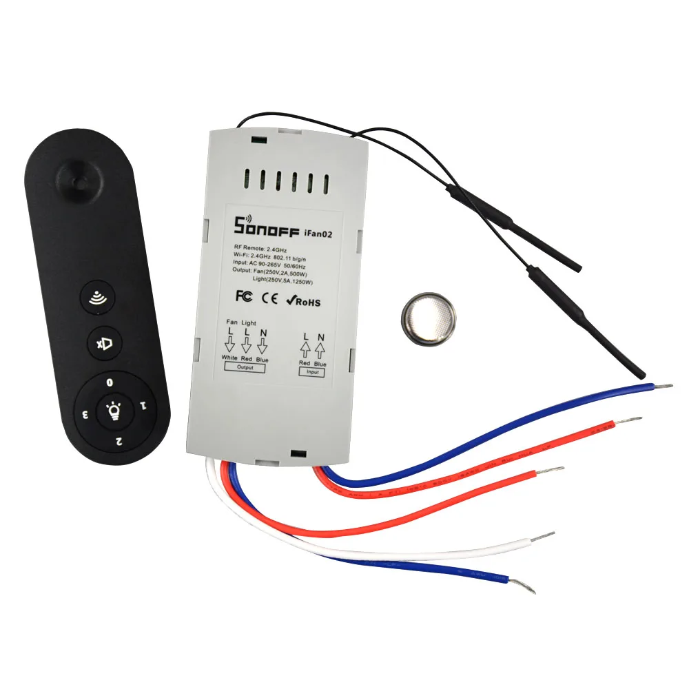 Sonoff iFan02 Fan Smart Switch Convert Fan to Wifi Smart Control Adjust